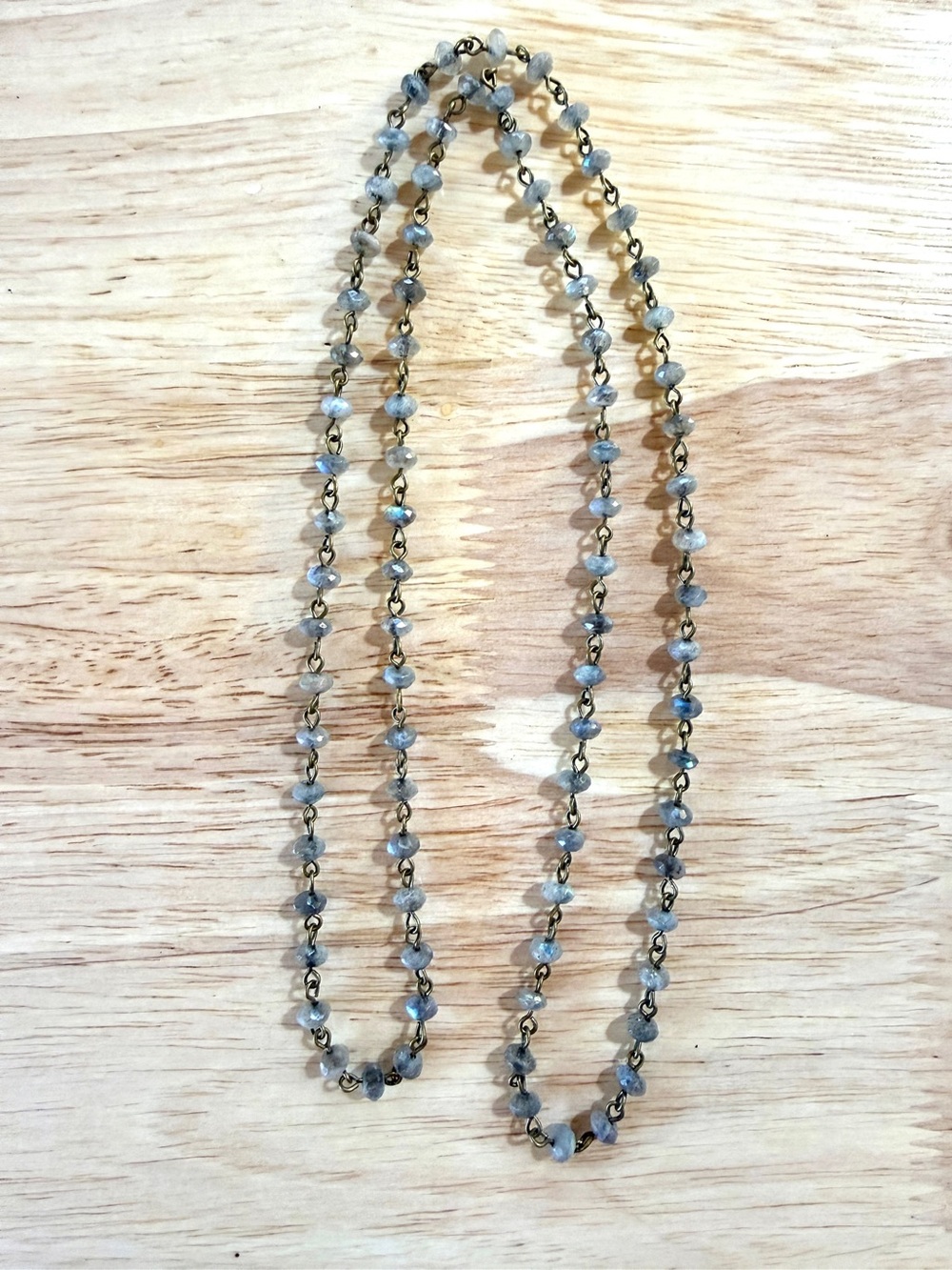 VSA Virgins Saints & Angels Labradorite Beaded Chain Wrap Necklace